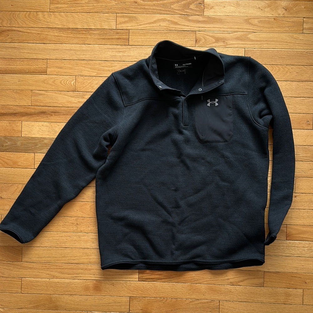 Men’s Under Armour Black Pullover Fleece Quarter Zip